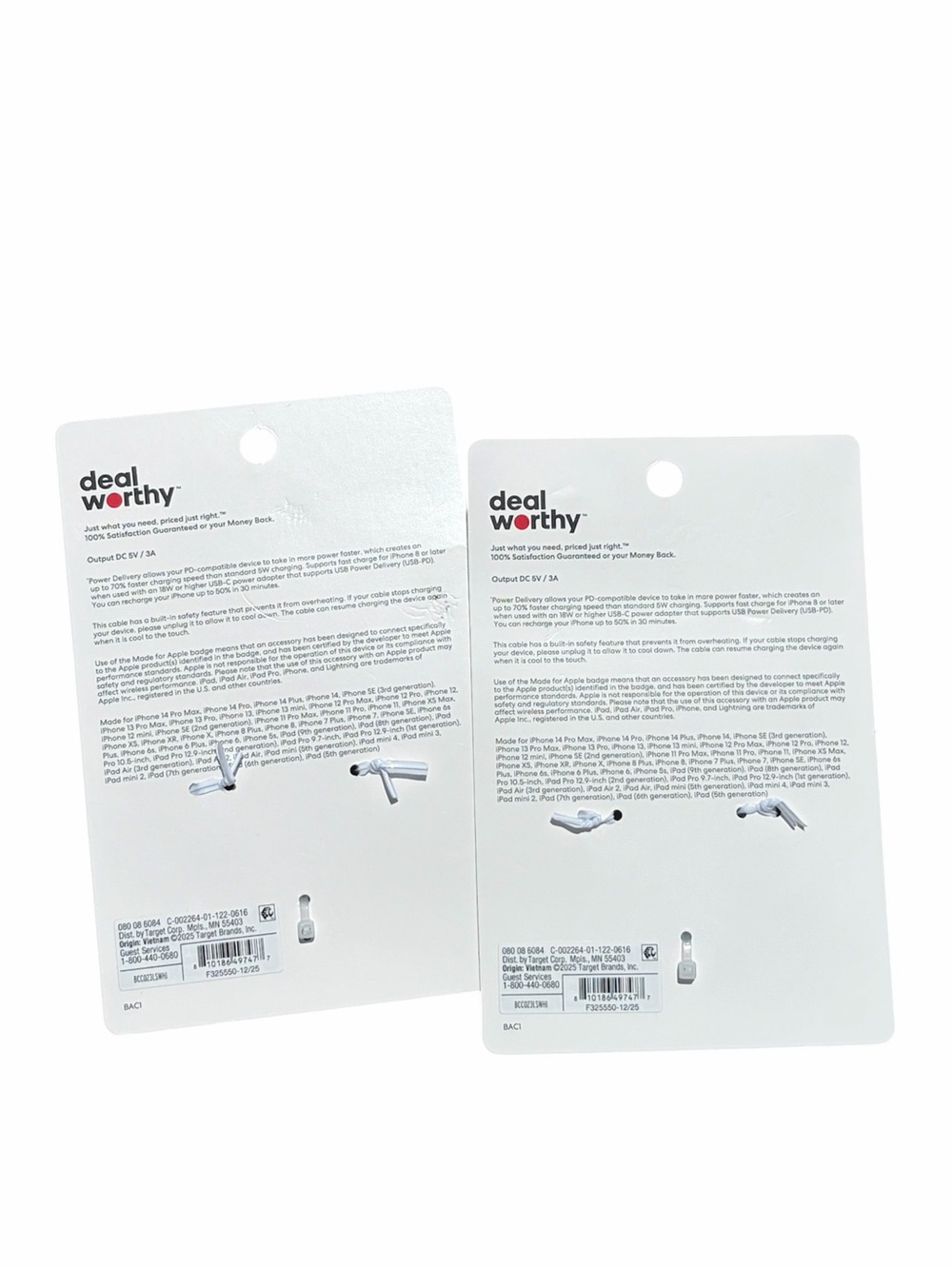 Target Deal Worthy USB-C to Lightning 2-Pack - Picture 2 of 2